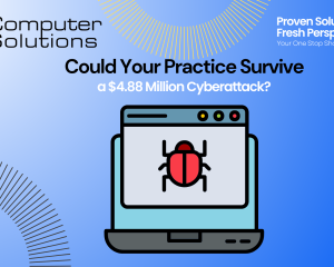 Title image including a computer with a bug on it, symbolizing a cyberattack.